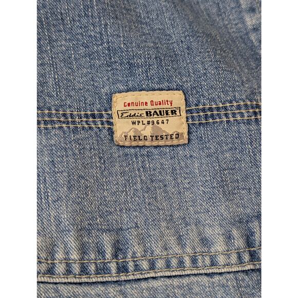 Eddie Bauer Mens Carpenter Pants Blue Jeans 40 x 34 Tall 100% Cotton Baggy Work - Picture 9 of 13
